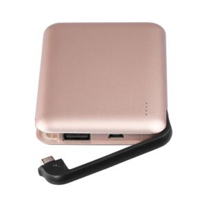 Power Bank 5000mAh Ροζ Χρυσό V-TAC με ενσωματωμένο καλώδιο – 8867