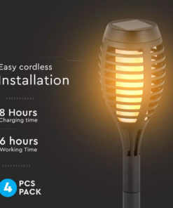 Ηλιακό φωτιστικό κήπου καρφί 1W 2200K IP44 συσκευασία 4 τεμαχίων V-TAC – 8689