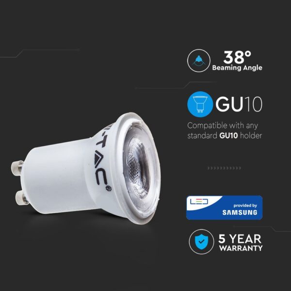 LED Spot Λάμπα Mini MR11 Φ35 GU10 2W V-TAC PRO Samsung Chip Θερμό 3000Κ – 21869