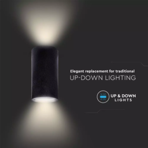 Επιτοίχιο SPOT UP-DOWN τσιμεντένιο GU10 σκούρο γκρι σώμα κυλινδρικό V-TAC – 8696