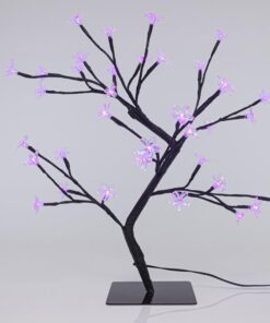 ΔΕΝΤΡΟ ΚΕΡΑΣΙΑ, 36 LED 5mm, ΜΕ ΛΟΥΛΟΥΔΙΑ ΣΙΛΙΚΟΝΗΣ, ΜΕ ΜΕΤΑΣΧΗΜΑΤΙΣΤΗ, ΠΡΟΕΚΤΑΣΗ ΠΑΡΟΧΗΣ 500cm, ΜΩΒ LED, 45cm, IP44 EUROLAMP – 600-30517