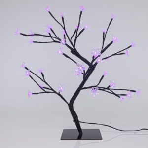 ΔΕΝΤΡΟ ΚΕΡΑΣΙΑ, 36 LED 5mm, ΜΕ ΛΟΥΛΟΥΔΙΑ ΣΙΛΙΚΟΝΗΣ, ΜΕ ΜΕΤΑΣΧΗΜΑΤΙΣΤΗ, ΠΡΟΕΚΤΑΣΗ ΠΑΡΟΧΗΣ 500cm, ΜΩΒ LED, 45cm, IP44 EUROLAMP – 600-30517