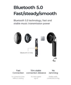GloboStar® 87055 JOYROOM Originals JR-T13 Bilateral TWS Earphones με Θήκη Φόρτισης True Wireless Bluetooth V5.0 Binaural Συμβατό με iOS & Android Μαύρο