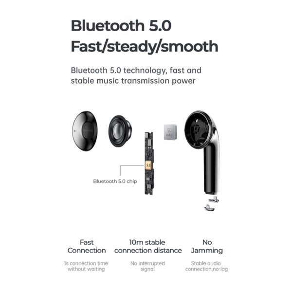 GloboStar® 87055 JOYROOM Originals JR-T13 Bilateral TWS Earphones με Θήκη Φόρτισης True Wireless Bluetooth V5.0 Binaural Συμβατό με iOS & Android Μαύρο
