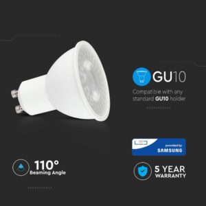 LED Spot Λάμπα GU10 7.5W V-TAC PRO Samsung Chip 110° 610lm Ψυχρό 6400K – 21874