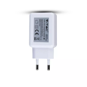 Ταχυφορτιστής ταξιδίου USB QC3.0, Λευκό σώμα, σε συσκευασία blister V-TAC – 8793