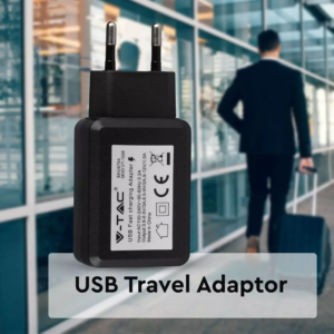 Ταχυφορτιστής ταξιδίου USB QC3.0, Μαύρο σώμα, σε συσκευασία blister V-TAC – 8794