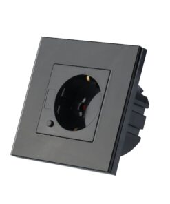 Wi-Fi Πρίζα Σούκο Μαύρη Πλαστικό & Γυαλί Smart Home Συμβατή Με Amazon Alexa & Google Home V-TAC – 8797