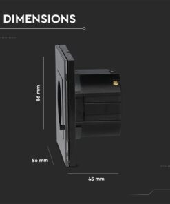 Wi-Fi Πρίζα Σούκο Μαύρη Πλαστικό & Γυαλί Smart Home Συμβατή Με Amazon Alexa & Google Home V-TAC – 8797