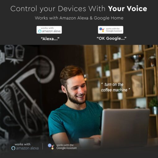 Wi-Fi Πρίζα Σούκο Μαύρη Πλαστικό & Γυαλί Smart Home Συμβατή Με Amazon Alexa & Google Home V-TAC – 8797
