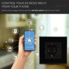 Wi-Fi Πρίζα Σούκο Μαύρη Πλαστικό & Γυαλί Smart Home Συμβατή Με Amazon Alexa & Google Home V-TAC – 8797