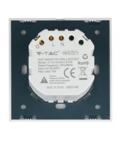 Wi-Fi Πρίζα Σούκο Λευκή Πλαστικό & Γυαλί Smart Home Συμβατή Με Amazon Alexa & Google Home V-TAC – 8798