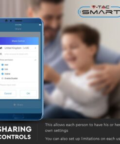 Wi-Fi Πρίζα Σούκο Λευκή Πλαστικό & Γυαλί Smart Home Συμβατή Με Amazon Alexa & Google Home V-TAC – 8798