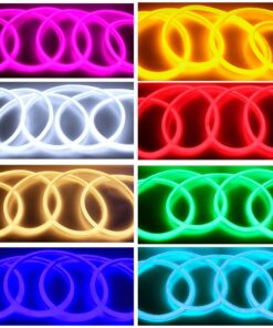 GloboStar® 70586 TUBE 360° Degree Neon Flex Epistar LED SMD 2835 1m 12W/m 120LED/m 1212lm/m 360° DC 24V Αδιάβροχη IP68 Gold – Ultra Θερμό 2200K Dimmable