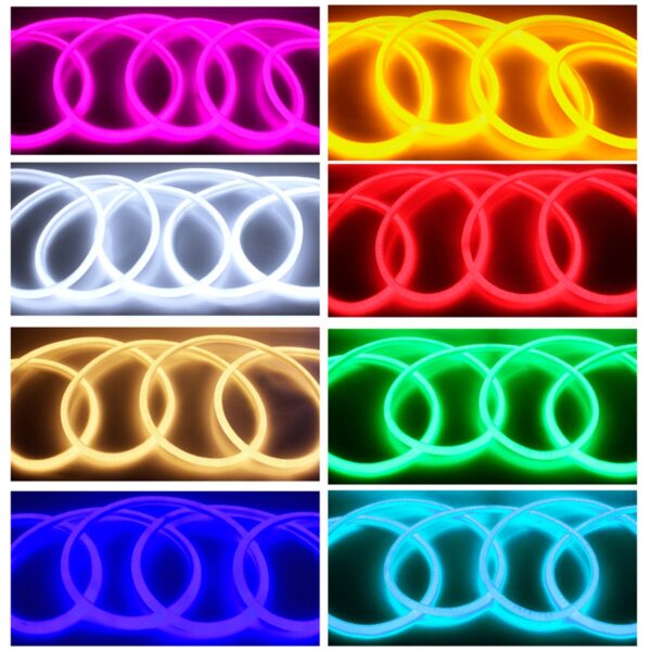 GloboStar® 70588 TUBE 360° Degree Neon Flex Epistar LED SMD 5050 1m 18W/m 120LED/m 1818lm/m 360° DC 24V Αδιάβροχη IP68 RGB Dimmable