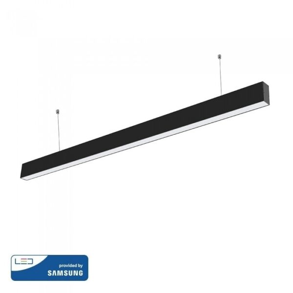 LED Γραμμικό Κρεμαστό Φωτιστικό 120cm Μαύρο 40W V-TAC PRO Samsung Chip 3720lm 120° Φυσικό Λευκό 4000K - 21374