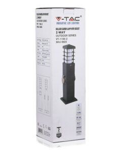 Φωτιστικό Κολωνάκι Δαπέδου με 2 Πρίζες Σούκο Ασφαλείας Γκρι IP44 V-TAC – 8822