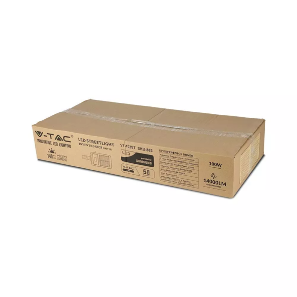 LED φωτιστικό δρόμου, V-TAC PRO Samsung Chip (CLASS II, INVENTRONICS DRIVER), 100W, 4000Κ, Dimmable – 883