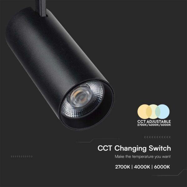 LED φωτιστικό ράγας τριφασικό COB 40W 3 σε 1 CCT Μαύρου Χρώματος V-TAC – 8842