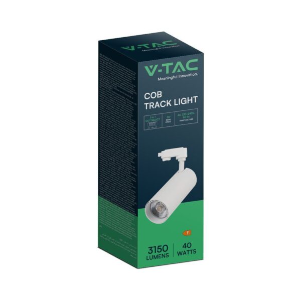 LED φωτιστικό ράγας τριφασικό COB 40W 3 σε 1 CCT Λευκού Χρώματος V-TAC – 8843