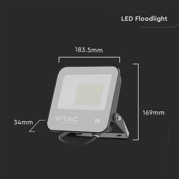 Προβολέας LED Samsung chip 50W 4000K Μαύρου Χρώματος IP65 V-TAC – 8844