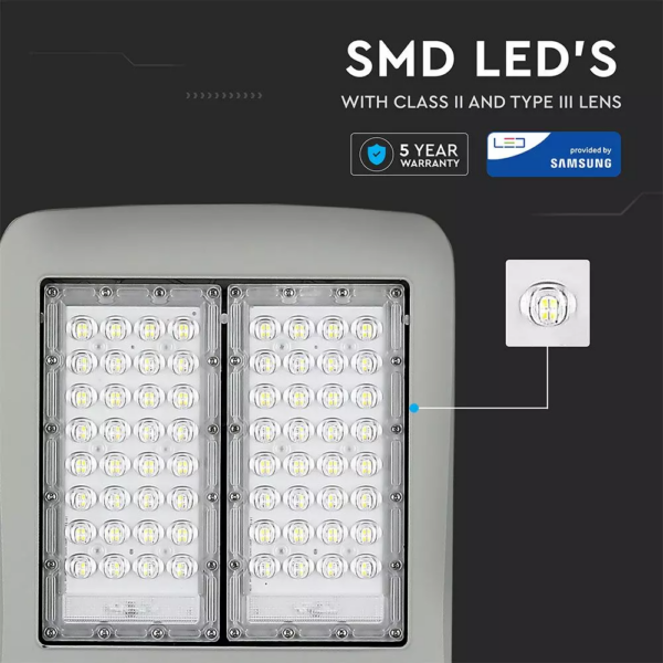 LED φωτιστικό δρόμου, V-TAC PRO Samsung Chip (CLASS II, INVENTRONICS DRIVER), 120W, 4000Κ, Dimmable – 885