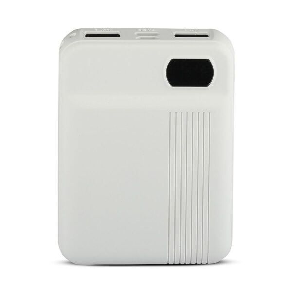 Power Bank 10000mAh με Οθόνη και 2 Θύρες Type-C/Micro USB και 2 Θύρες USB Λευκό V-TAC – 8851