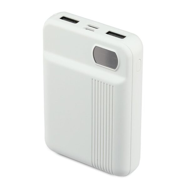 Power Bank 10000mAh με Οθόνη και 2 Θύρες Type-C/Micro USB και 2 Θύρες USB Λευκό V-TAC – 8851