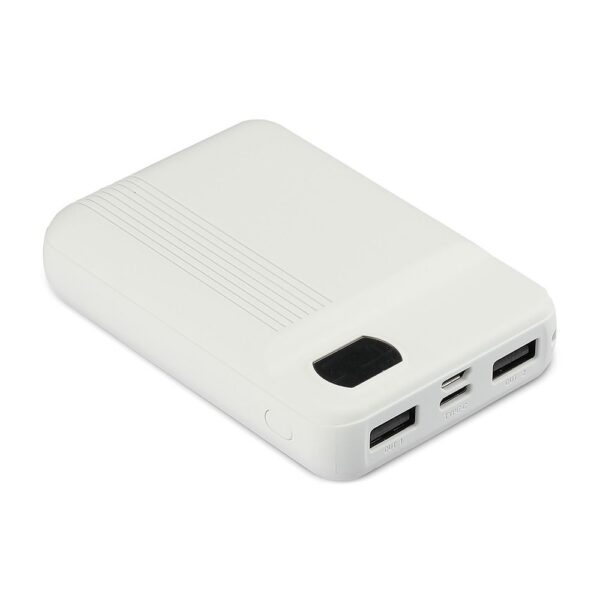 Power Bank 10000mAh με Οθόνη και 2 Θύρες Type-C/Micro USB και 2 Θύρες USB Λευκό V-TAC – 8851