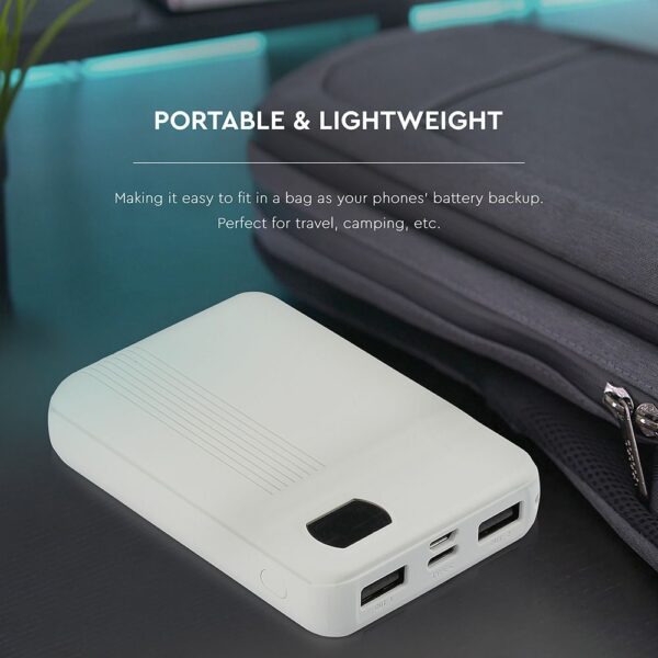Power Bank 10000mAh με Οθόνη και 2 Θύρες Type-C/Micro USB και 2 Θύρες USB Λευκό V-TAC – 8851