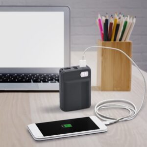 Power Bank 10000mAh με Οθόνη και 2 Θύρες Type-C/Micro USB και 2 Θύρες USB Γκρι V-TAC – 8852