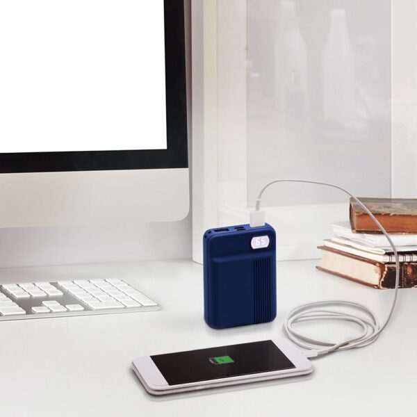 Power Bank 10000mAh με Οθόνη και 2 Θύρες Type-C/Micro USB και 2 Θύρες USB Μπλε V-TAC – 8853