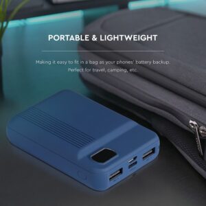 Power Bank 10000mAh με Οθόνη και 2 Θύρες Type-C/Micro USB και 2 Θύρες USB Μπλε V-TAC – 8853