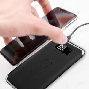 Power Bank Wireless Charging 10000mAh με Οθόνη και 2 Θύρες Type-C/Micro USB και 2 Θύρες USB Μαύρο V-TAC – 8855