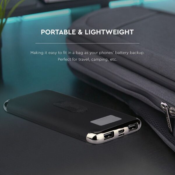 Power Bank Wireless Charging 10000mAh με Οθόνη και 2 Θύρες Type-C/Micro USB και 2 Θύρες USB Μαύρο V-TAC – 8855