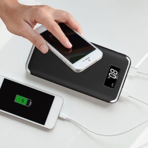 Power Bank Wireless Charging 10000mAh με Οθόνη και 2 Θύρες Type-C/Micro USB και 2 Θύρες USB Μαύρο V-TAC – 8855