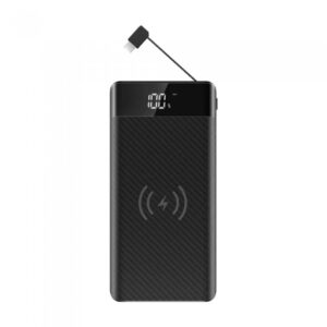 Power Bank Wireless Charging 20000mAh με Οθόνη Ενσωματωμένο Καλώδιο 2 Θύρες Type-C/Micro USB & 2 Θύρες USB Μαύρο V-TAC – 8859