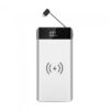 Power Bank Wireless Charging 20000mAh με Οθόνη Ενσωματωμένο Καλώδιο 2 Θύρες Type-C/Micro USB & 2 Θύρες USB Λευκό V-TAC – 8860