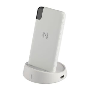 Wireless Power Bank 8000mAh με λευκό σώμα και βάση V-TAC – 8861