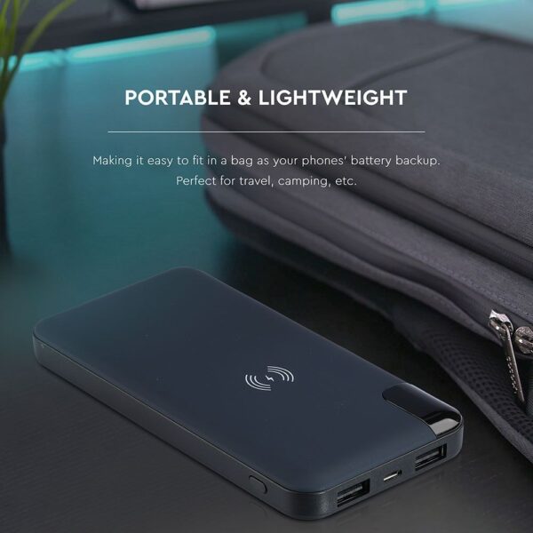 Wireless Power Bank 8000mAh με μπλε σώμα και βάση V-TAC – 8862