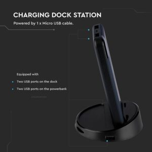 Wireless Power Bank 8000mAh με μπλε σώμα και βάση V-TAC – 8862