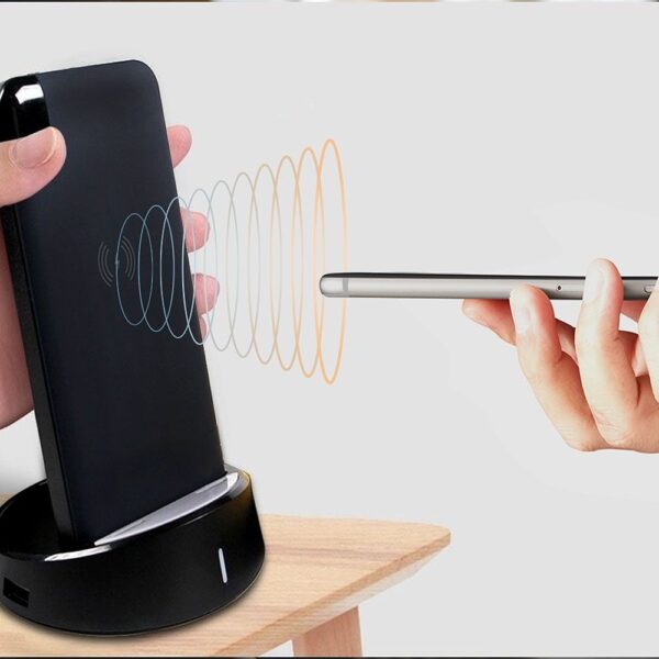 Power Bank Wireless Charging 8000mAh με Οθόνη και Βάση Φόρτισης Μαύρο V-TAC – 8863