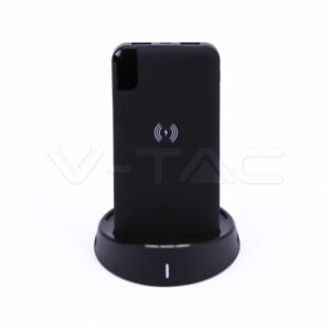 Power Bank Wireless Charging 8000mAh με Οθόνη και Βάση Φόρτισης Μαύρο V-TAC – 8863