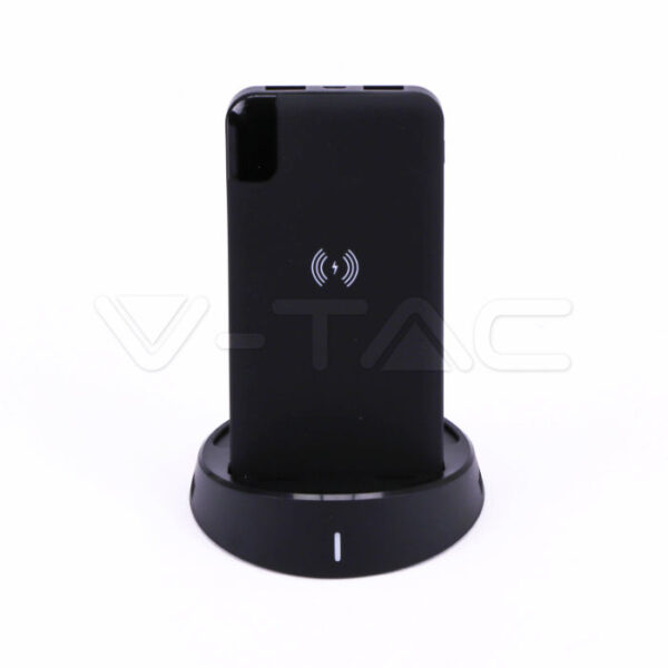Power Bank Wireless Charging 8000mAh με Οθόνη και Βάση Φόρτισης Μαύρο V-TAC – 8863