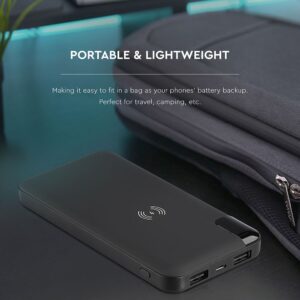 Power Bank Wireless Charging 8000mAh με Οθόνη και Βάση Φόρτισης Μαύρο V-TAC – 8863