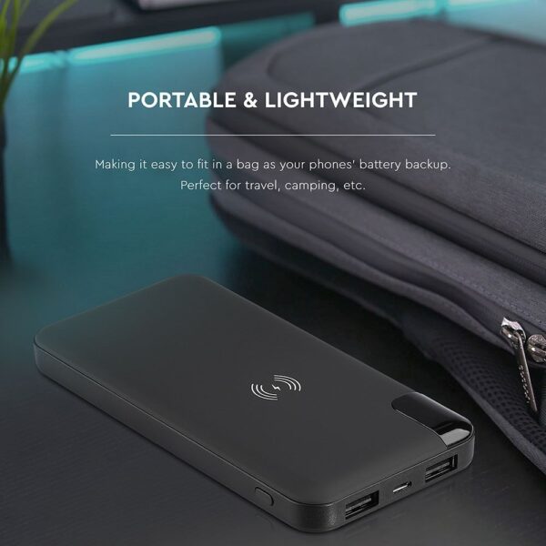 Power Bank Wireless Charging 8000mAh με Οθόνη και Βάση Φόρτισης Μαύρο V-TAC – 8863