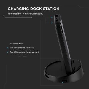 Power Bank Wireless Charging 8000mAh με Οθόνη και Βάση Φόρτισης Μαύρο V-TAC – 8863