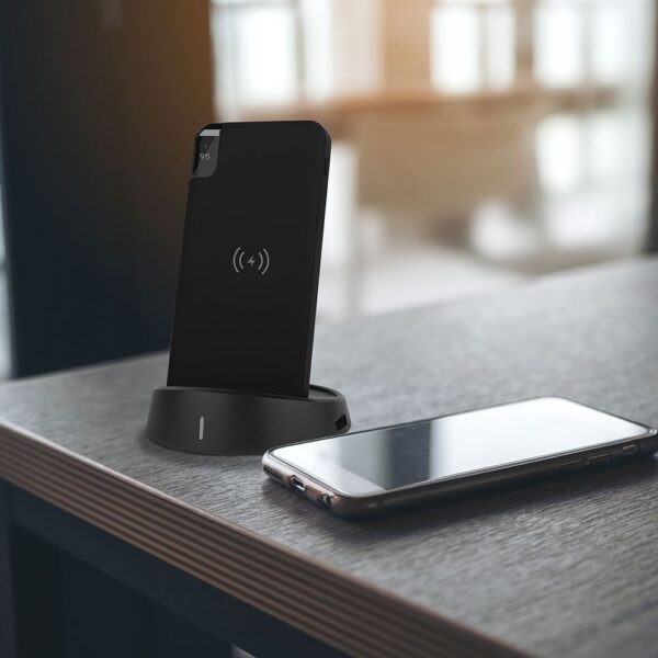 Power Bank Wireless Charging 8000mAh με Οθόνη και Βάση Φόρτισης Μαύρο V-TAC – 8863