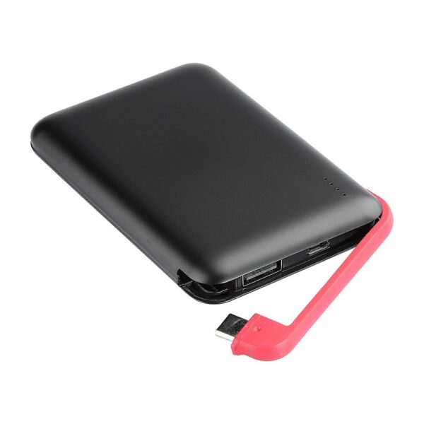 Power Bank 5000mAh Μαύρο V-TAC με ενσωματωμένο καλώδιο - 8865