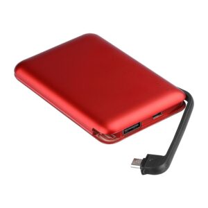 Power Bank 5000mAh Κόκκινο V-TAC με ενσωματωμένο καλώδιο – 8866